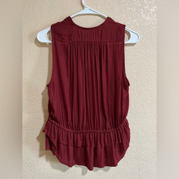 Isabel Marant Damen brick red satin lightweight peplum sleeveless blouse 38/M - Picture 4 of 8